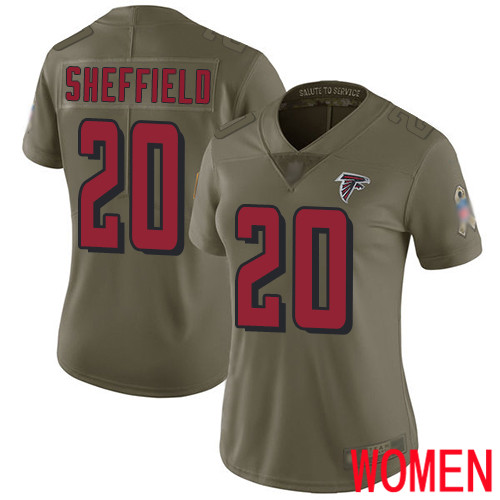 Atlanta Falcons Limited Olive Women Kendall Sheffield Jersey NFL Football #20 2017 Salute to Service->youth nfl jersey->Youth Jersey